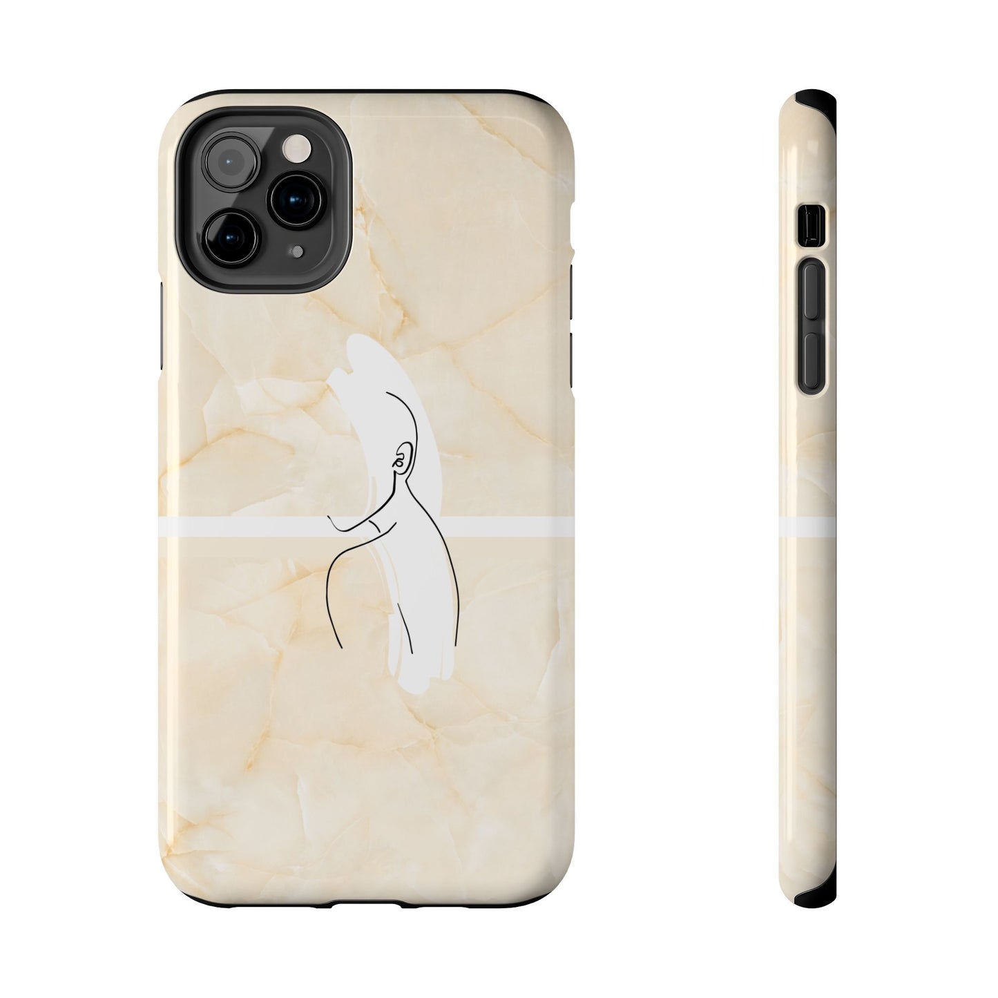 Tough Phone Case — Marble Minimalist Line Art