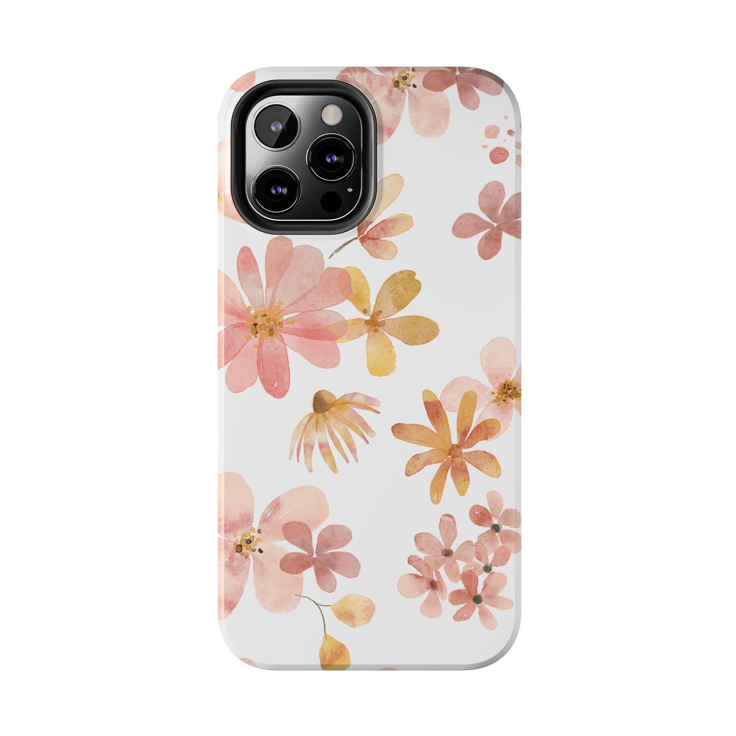Tough Phone Case — Pink & Gold Blossom Protective Cover