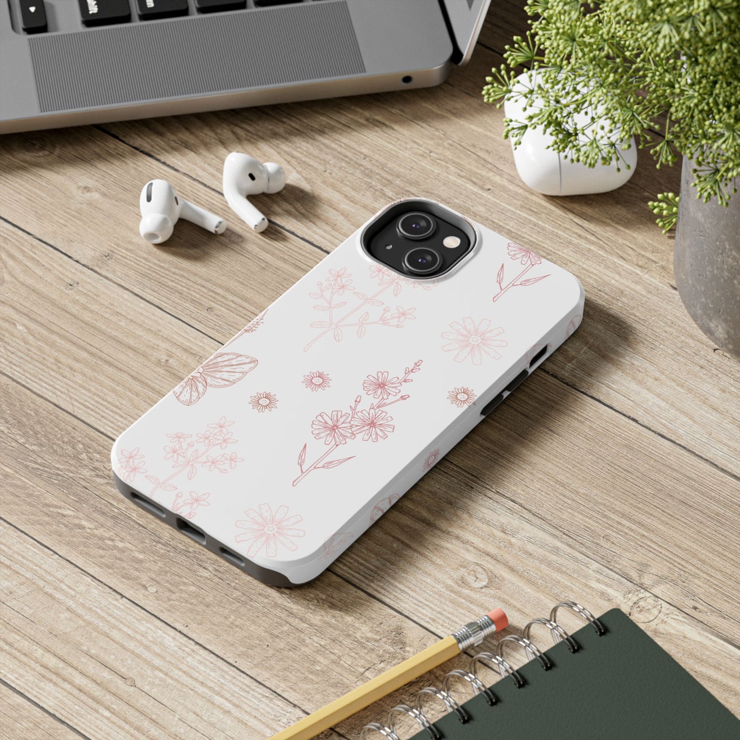 Tough Phone Case — Delicate Pink Wildflower Pattern