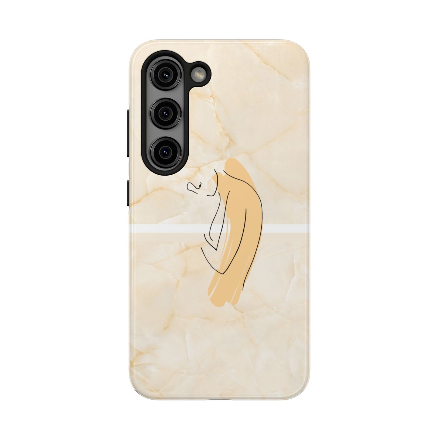 Tough Phone Case — Marble Minimalist Line Art
