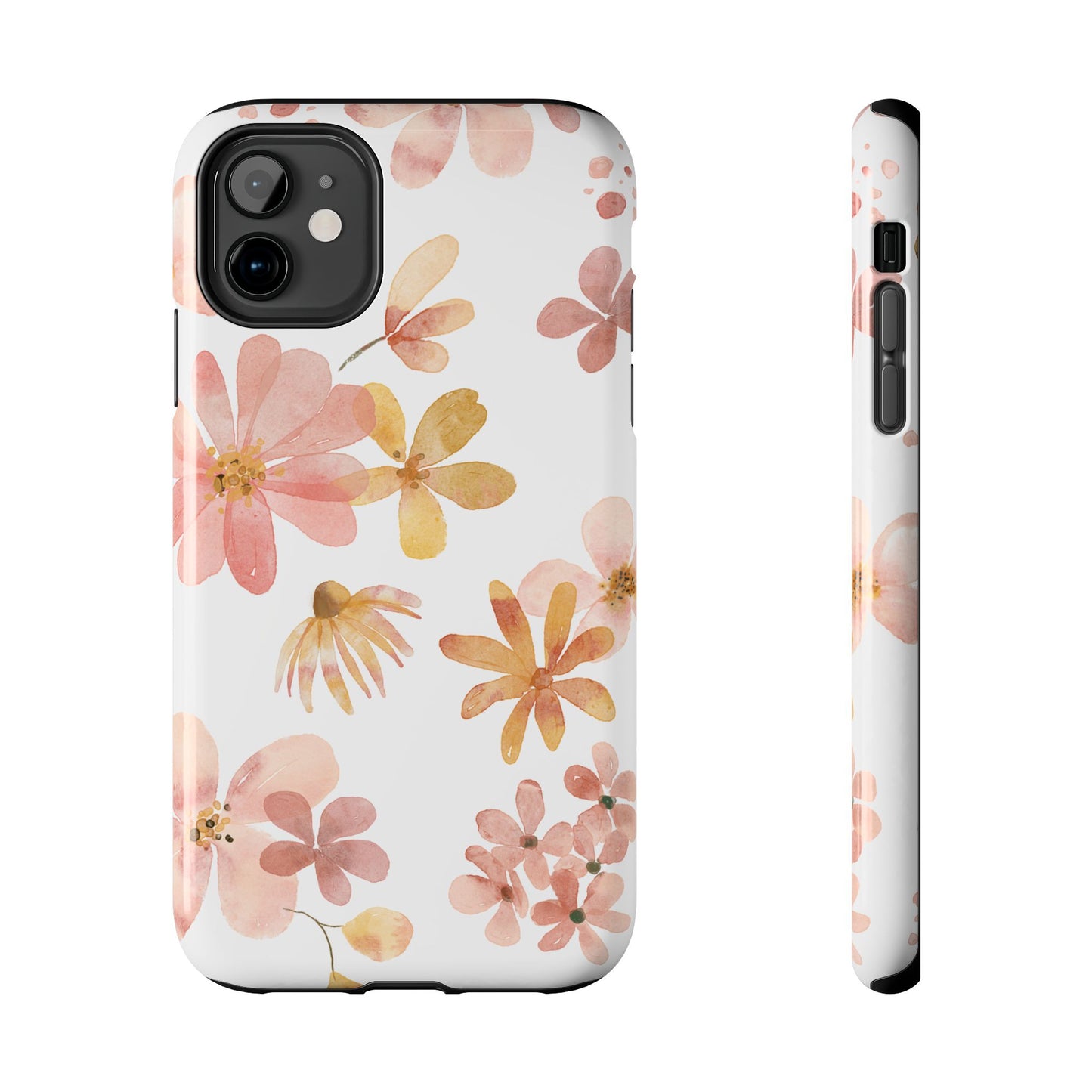 Tough Phone Case — Pink & Gold Blossom Protective Cover