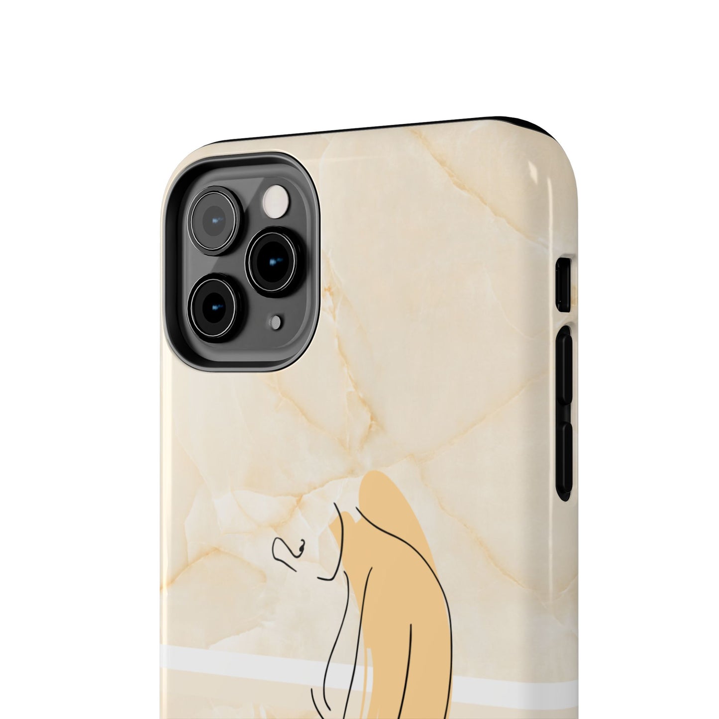 Tough Phone Case — Marble Minimalist Line Art