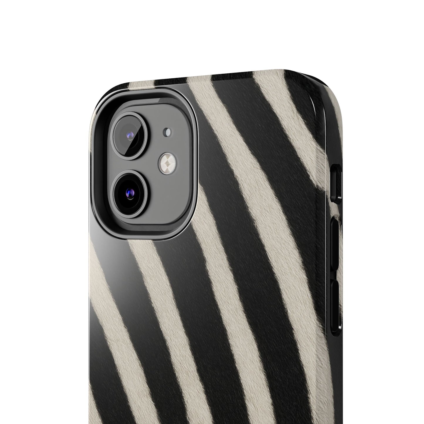 Tough Phone Case —Zebra Stripe, Black & White Animal Print