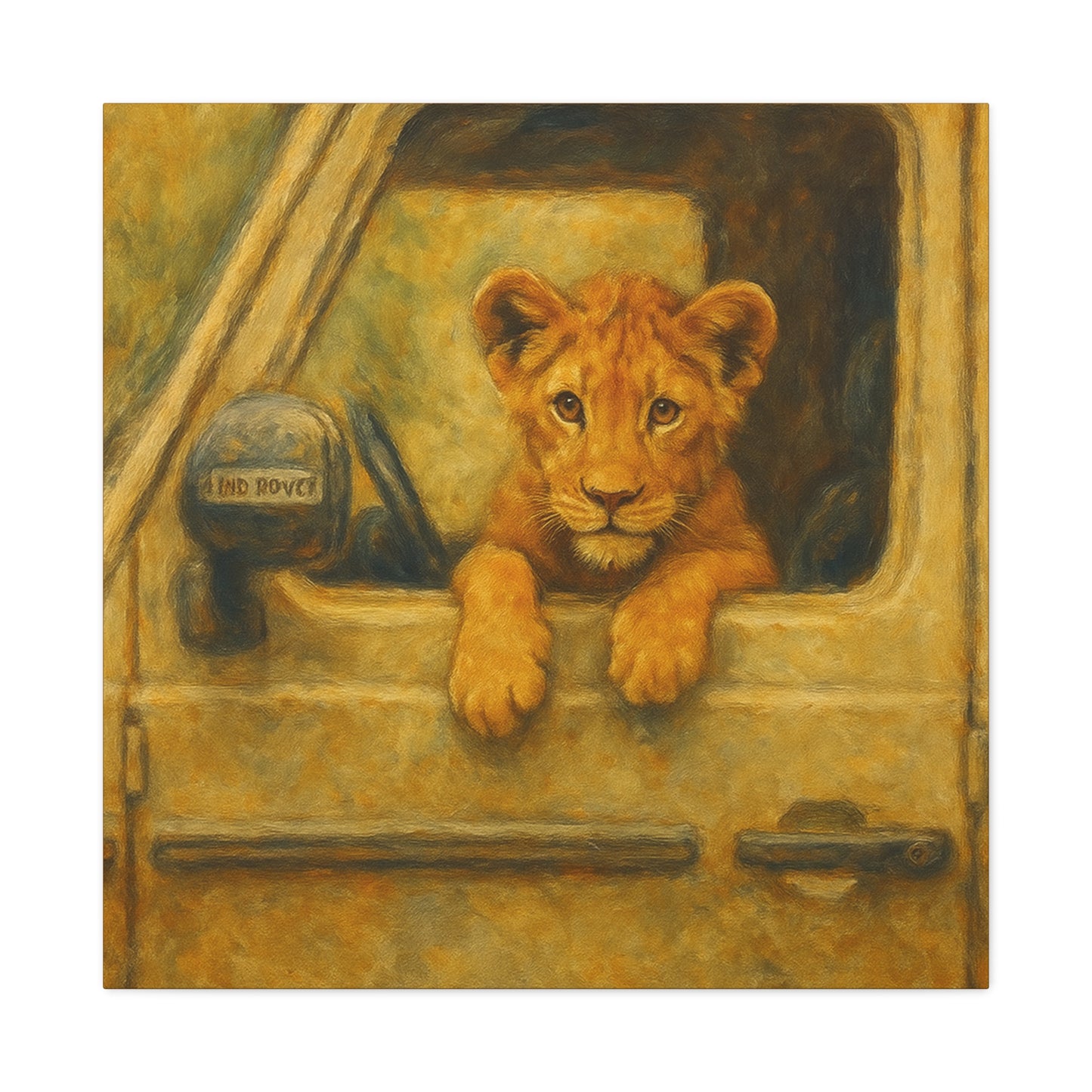 Canvas Wall Art - Lion Animal Jeep Design