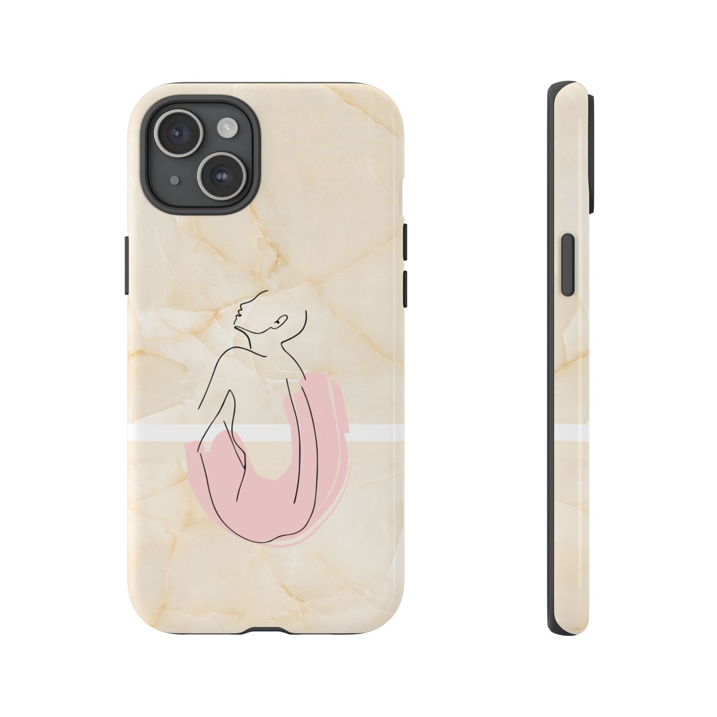 Tough Phone Case — Marble Minimalist Line Art