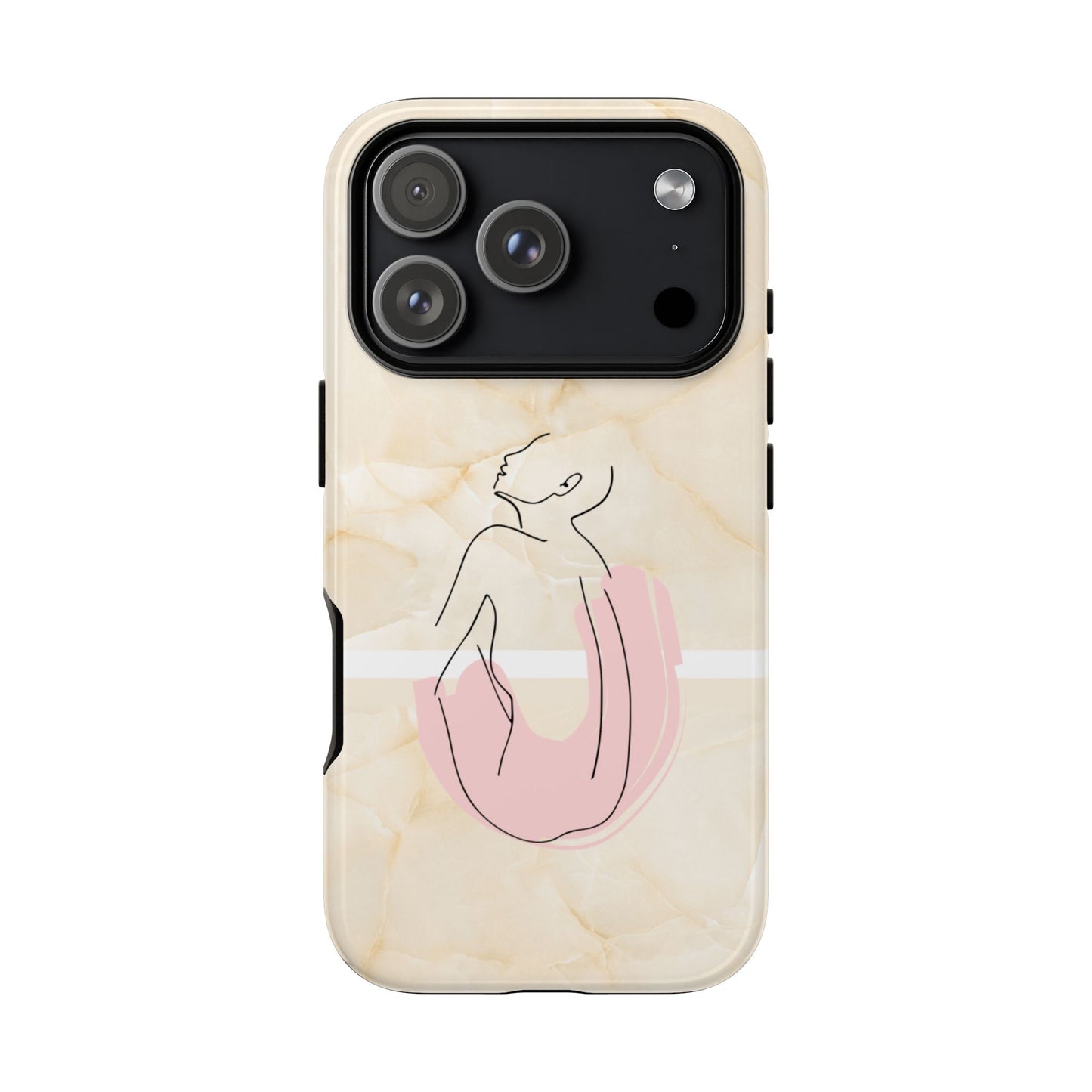 Tough Phone Case — Marble Minimalist Line Art