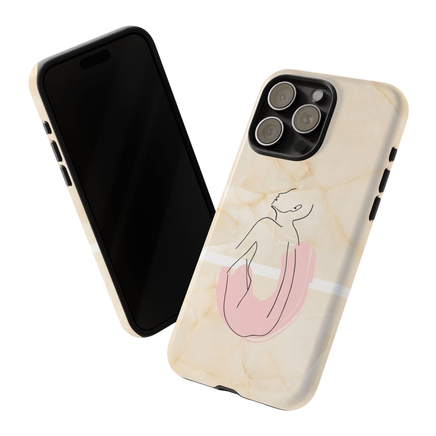 Tough Phone Case — Marble Minimalist Line Art