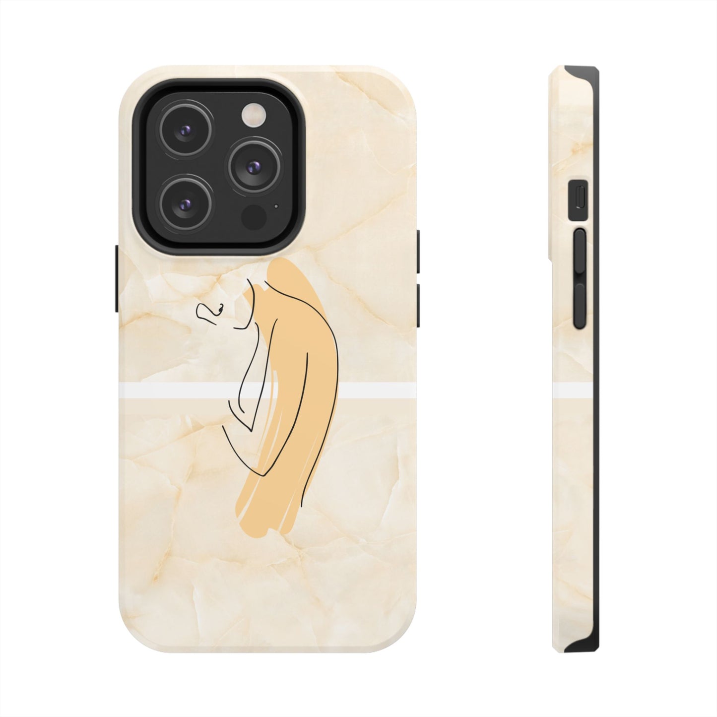 Tough Phone Case — Marble Minimalist Line Art