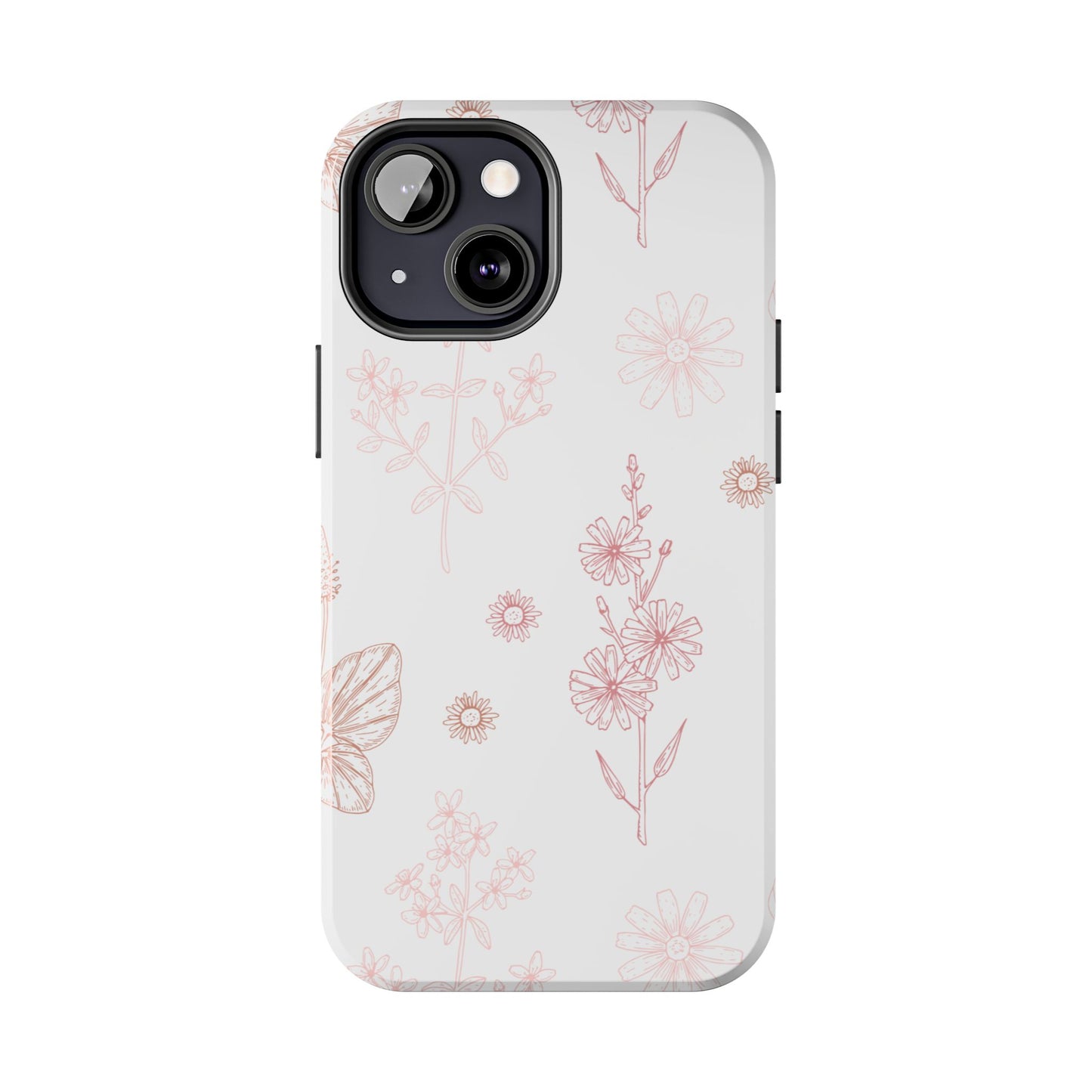 Tough Phone Case — Delicate Pink Wildflower Pattern