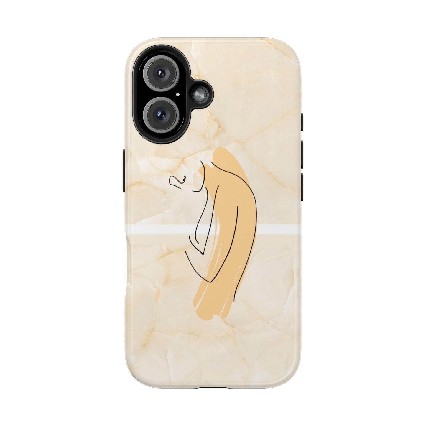 Tough Phone Case — Marble Minimalist Line Art