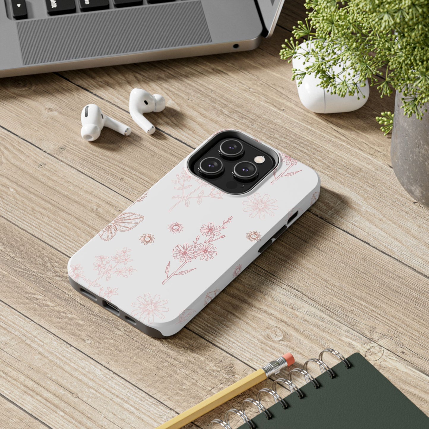 Tough Phone Case — Delicate Pink Wildflower Pattern