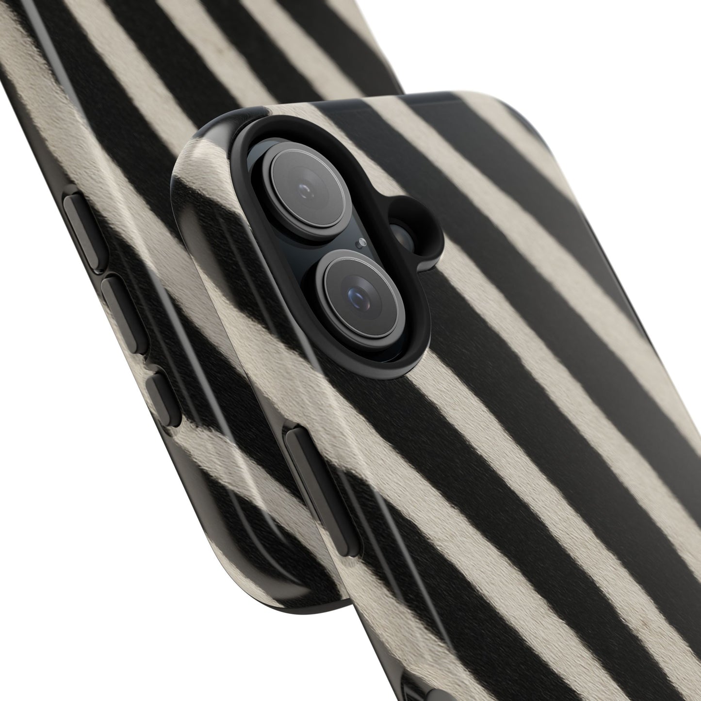 Tough Phone Case —Zebra Stripe, Black & White Animal Print