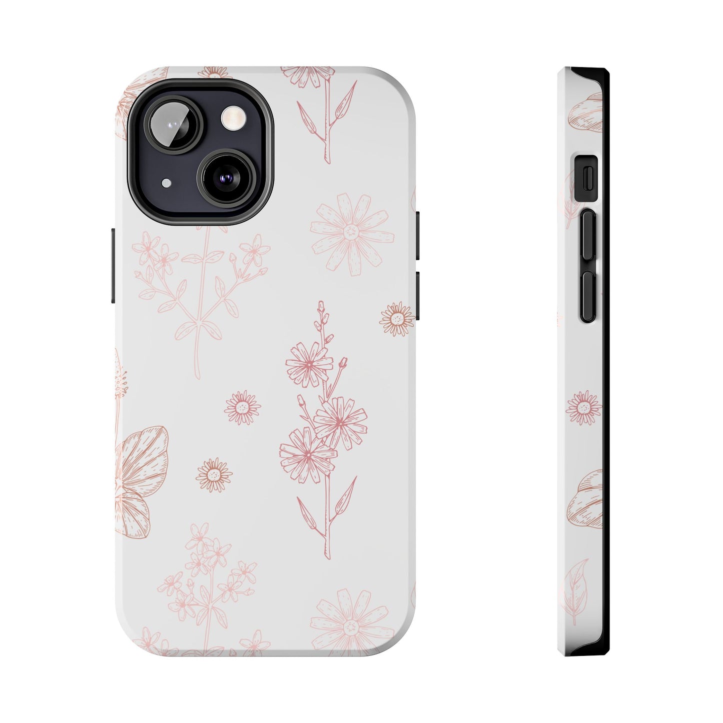 Tough Phone Case — Delicate Pink Wildflower Pattern