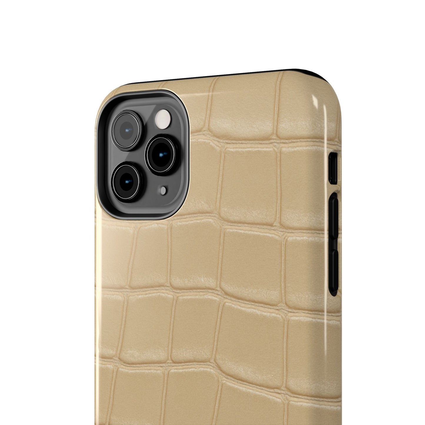 Tough Phone Case — Shockproof Alligator-Texture, Beige Croc