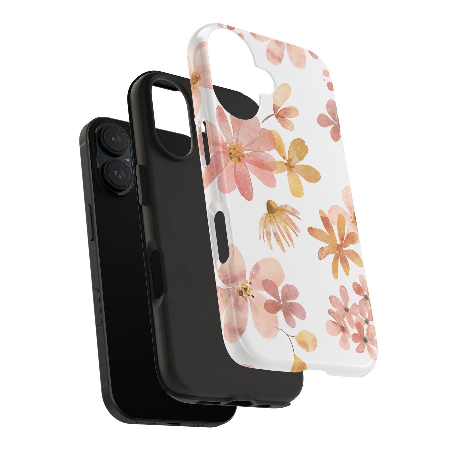 Tough Phone Case — Pink & Gold Blossom Protective Cover