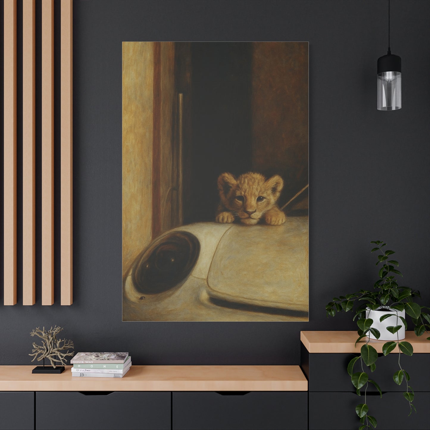 Canvas wall art - Lion Animal Sports Car Design