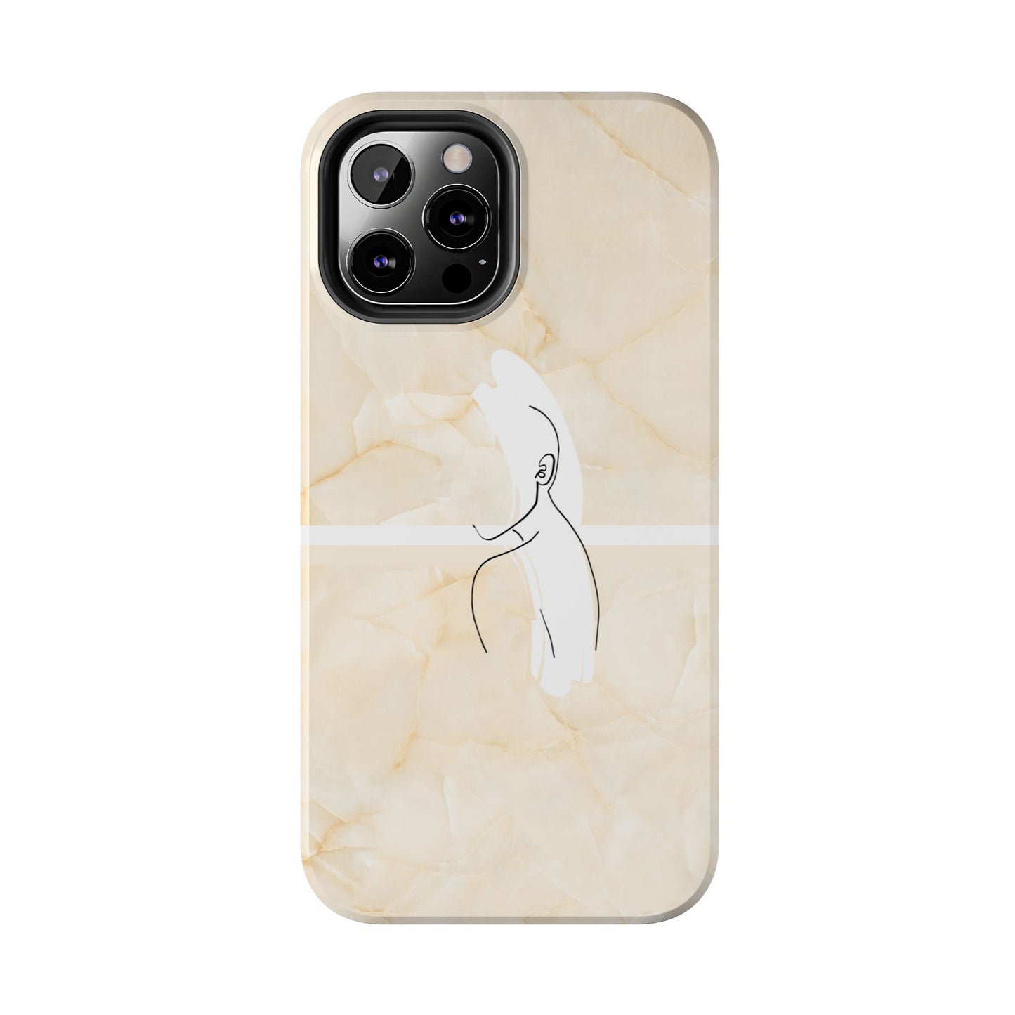 Tough Phone Case — Marble Minimalist Line Art