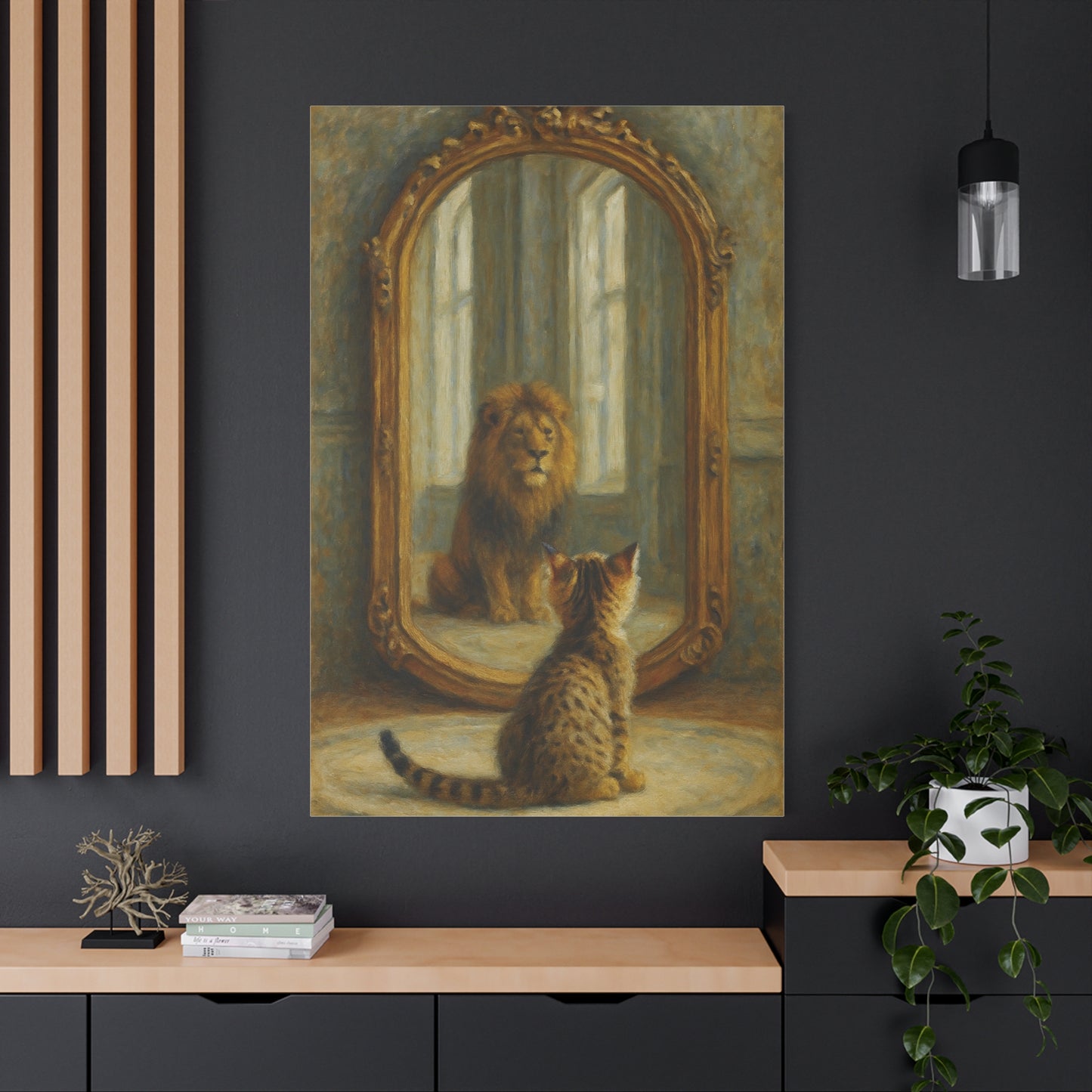 Canvas Wall Art - Cat and Lion