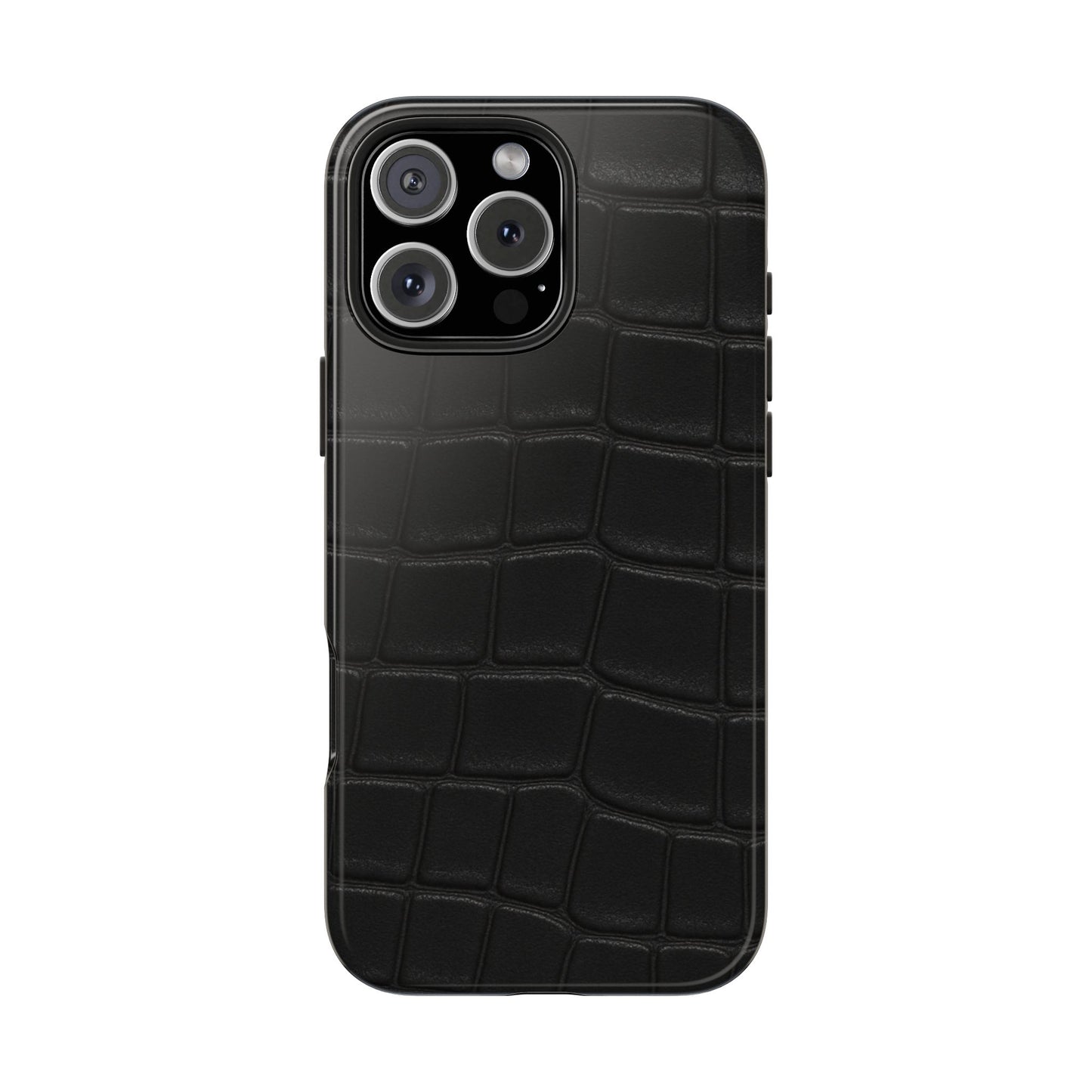 Tough Phone Case – Black Croc Texture
