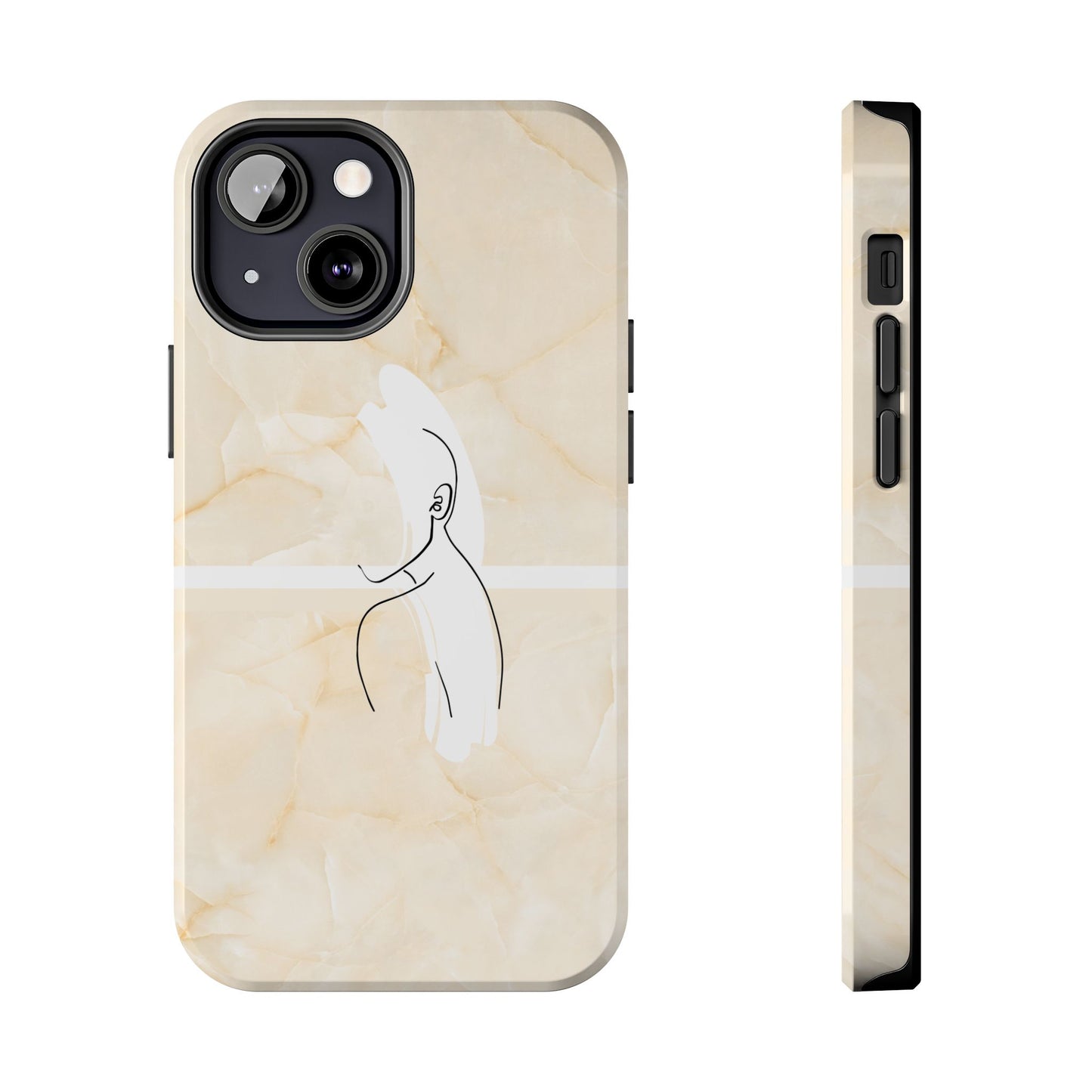 Tough Phone Case — Marble Minimalist Line Art