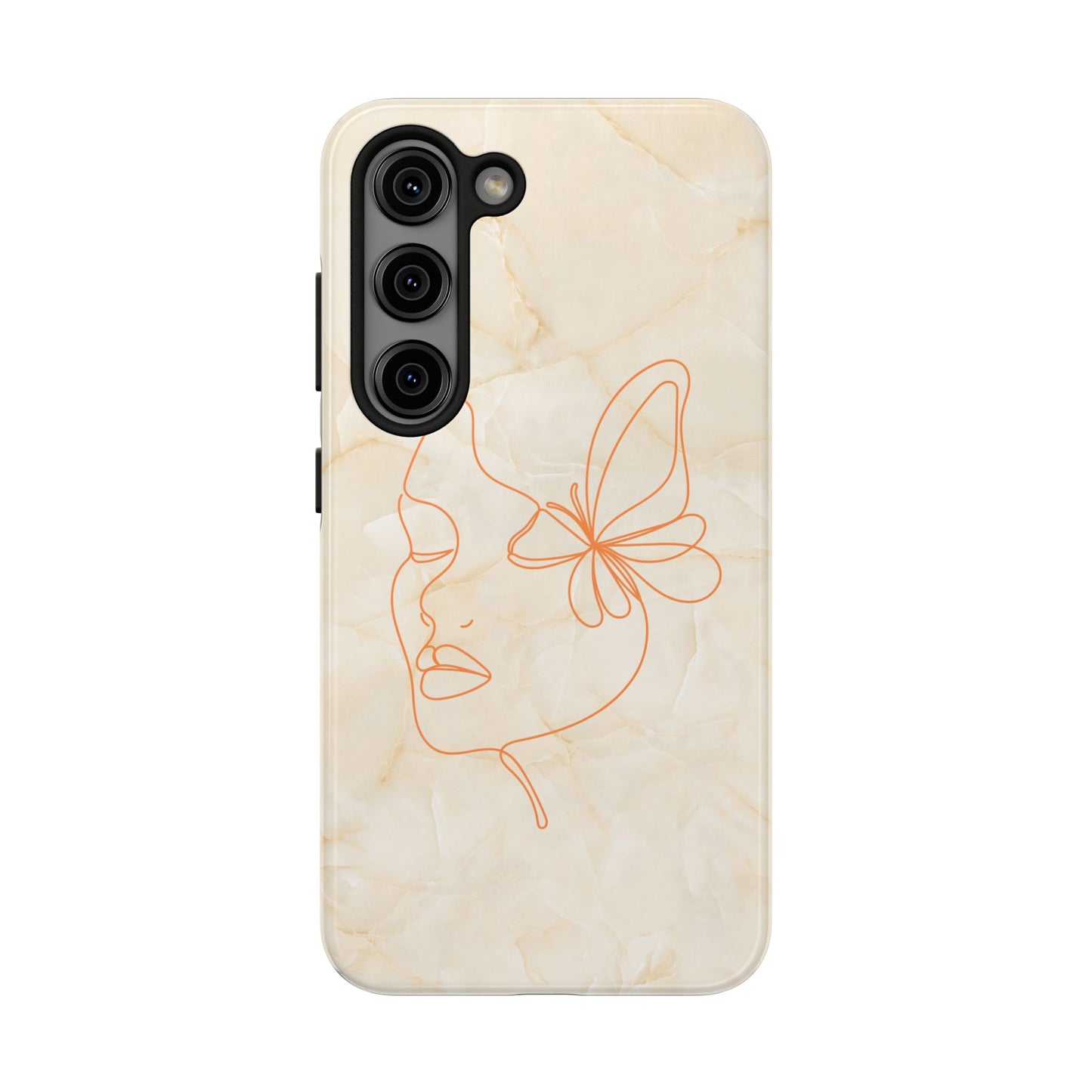 Tough Phone Case —  Marble Line Art, Minimal Elegant