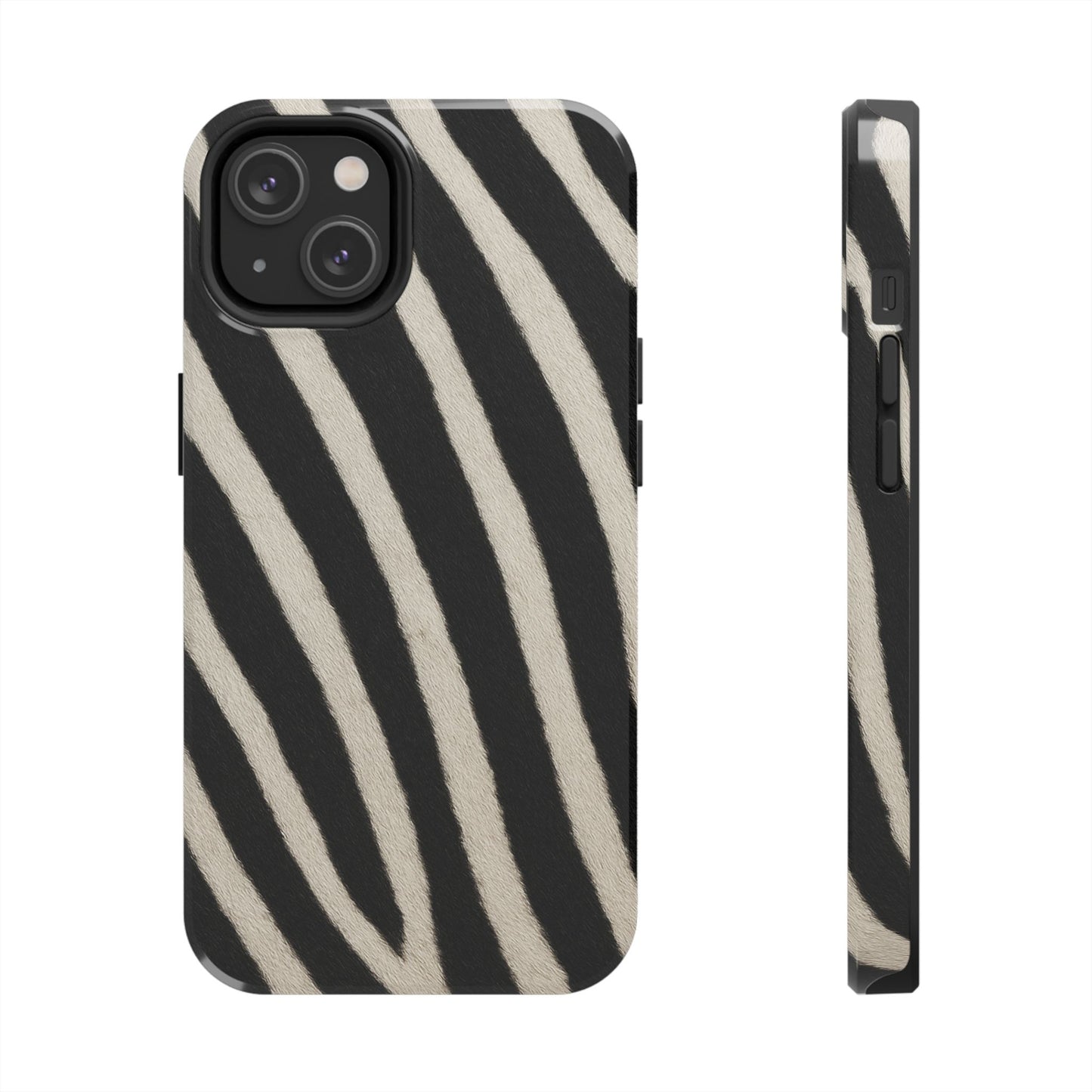 Tough Phone Case —Zebra Stripe, Black & White Animal Print