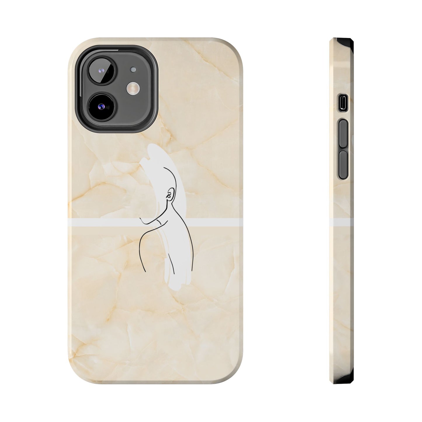 Tough Phone Case — Marble Minimalist Line Art