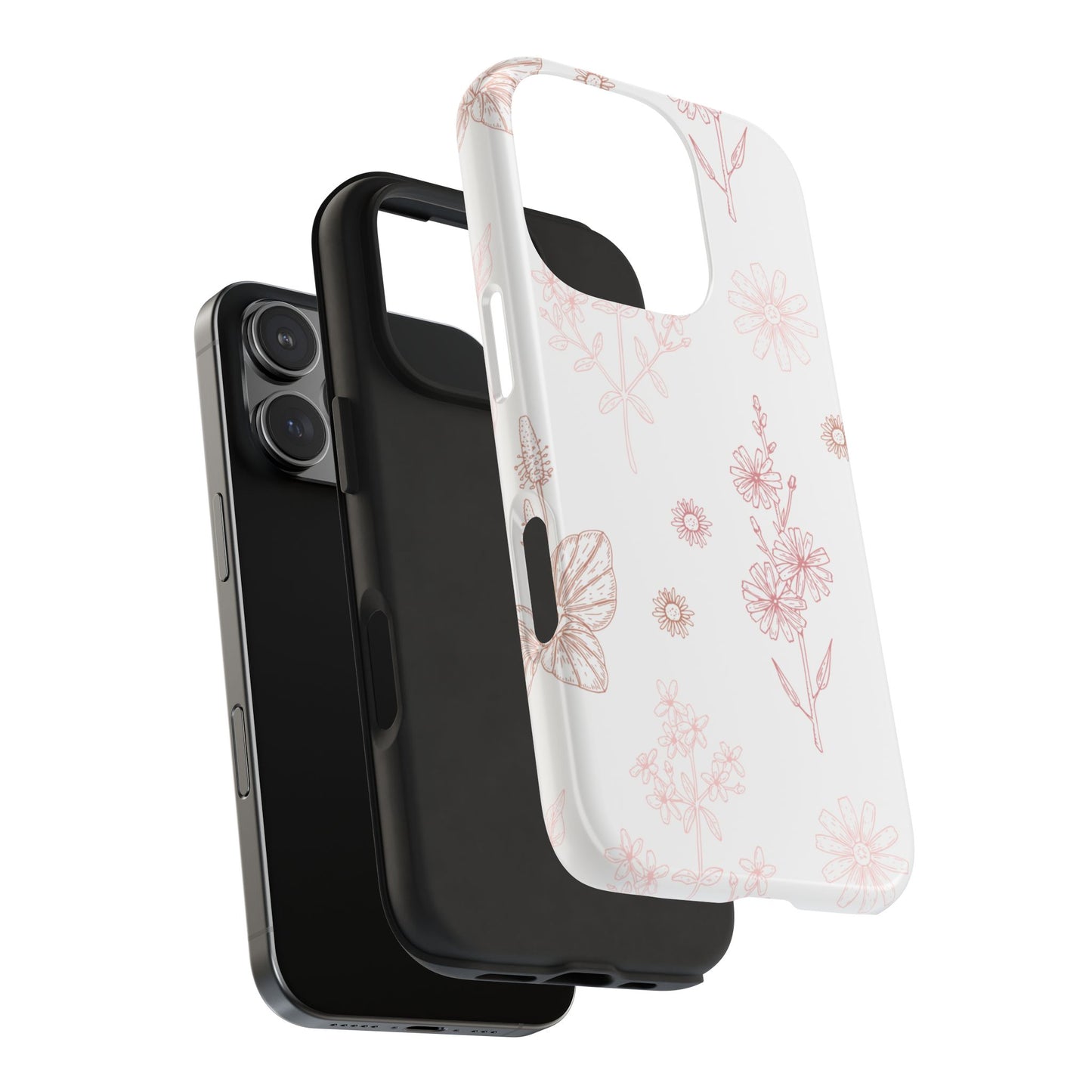 Tough Phone Case — Delicate Pink Wildflower Pattern