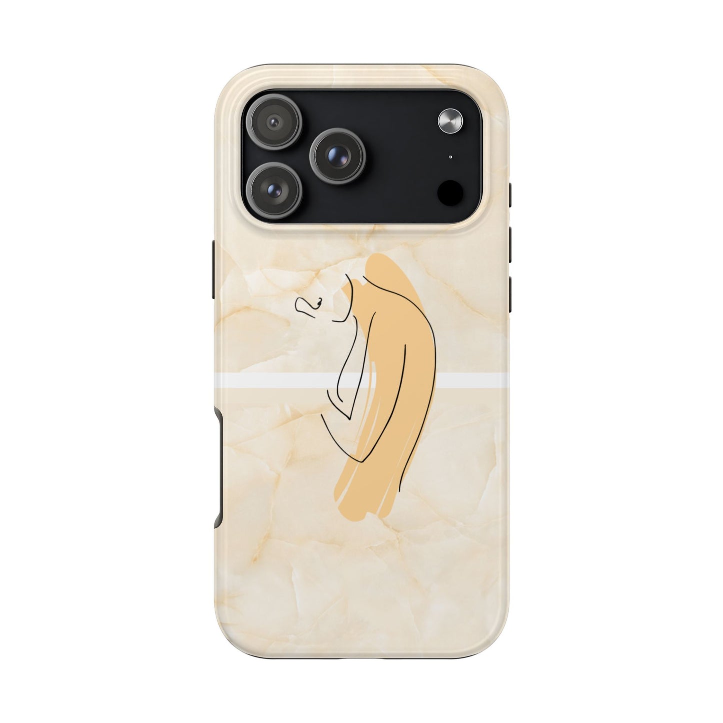 Tough Phone Case — Marble Minimalist Line Art