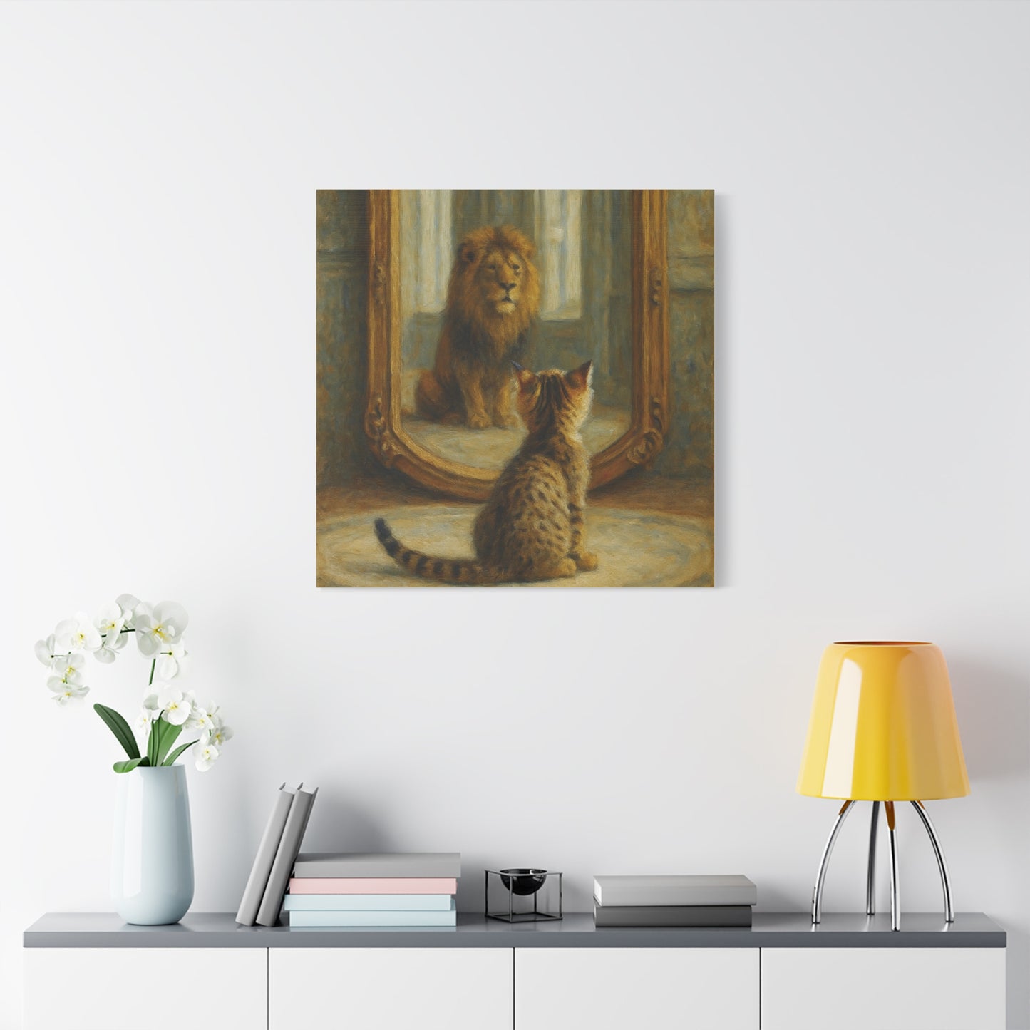 Canvas Wall Art - Cat and Lion
