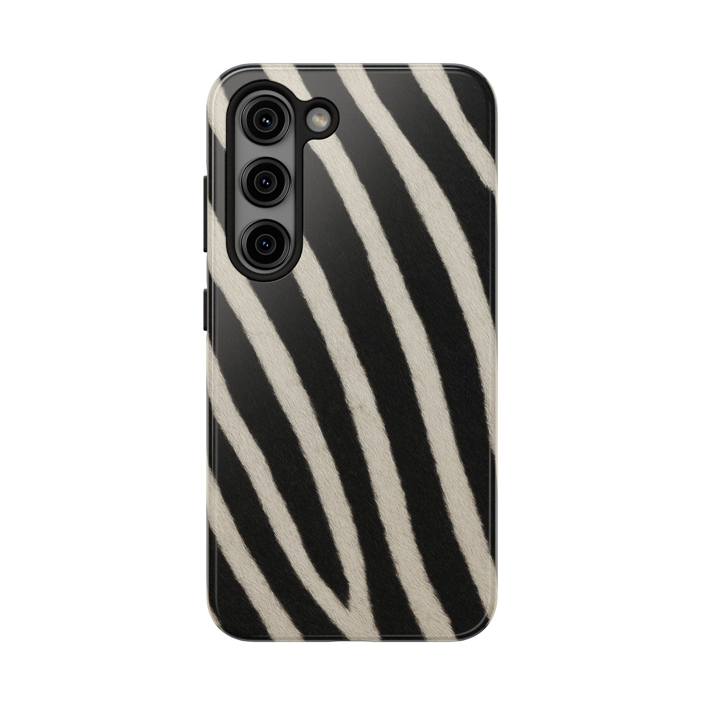 Tough Phone Case —Zebra Stripe, Black & White Animal Print