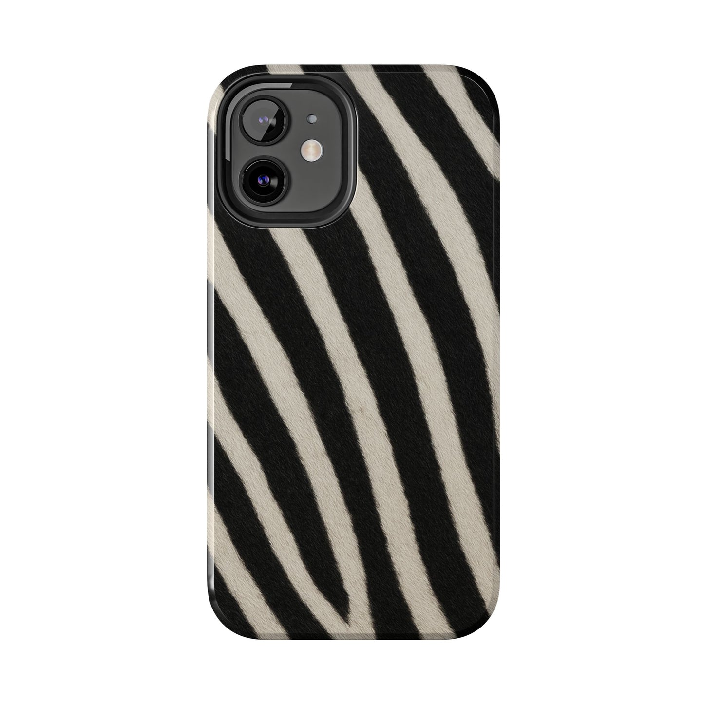 Tough Phone Case —Zebra Stripe, Black & White Animal Print