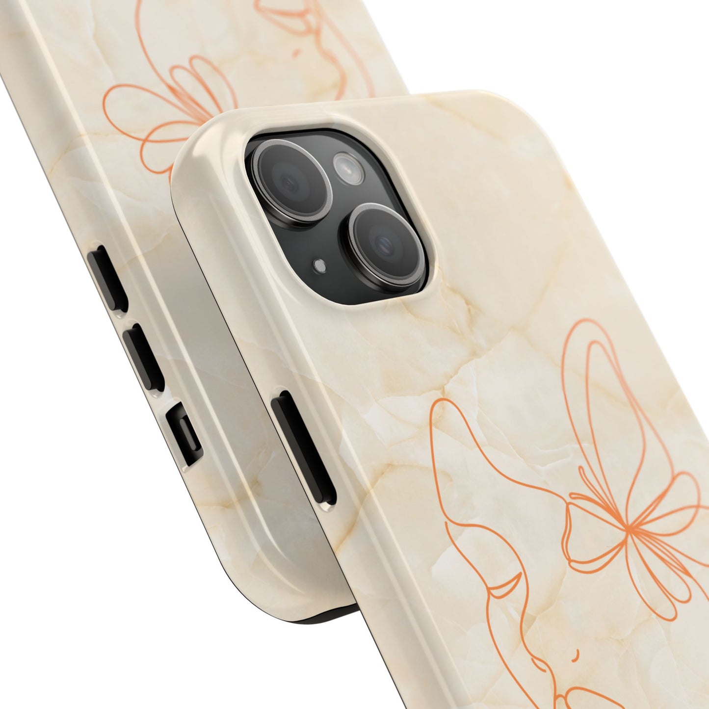 Tough Phone Case —  Marble Line Art, Minimal Elegant