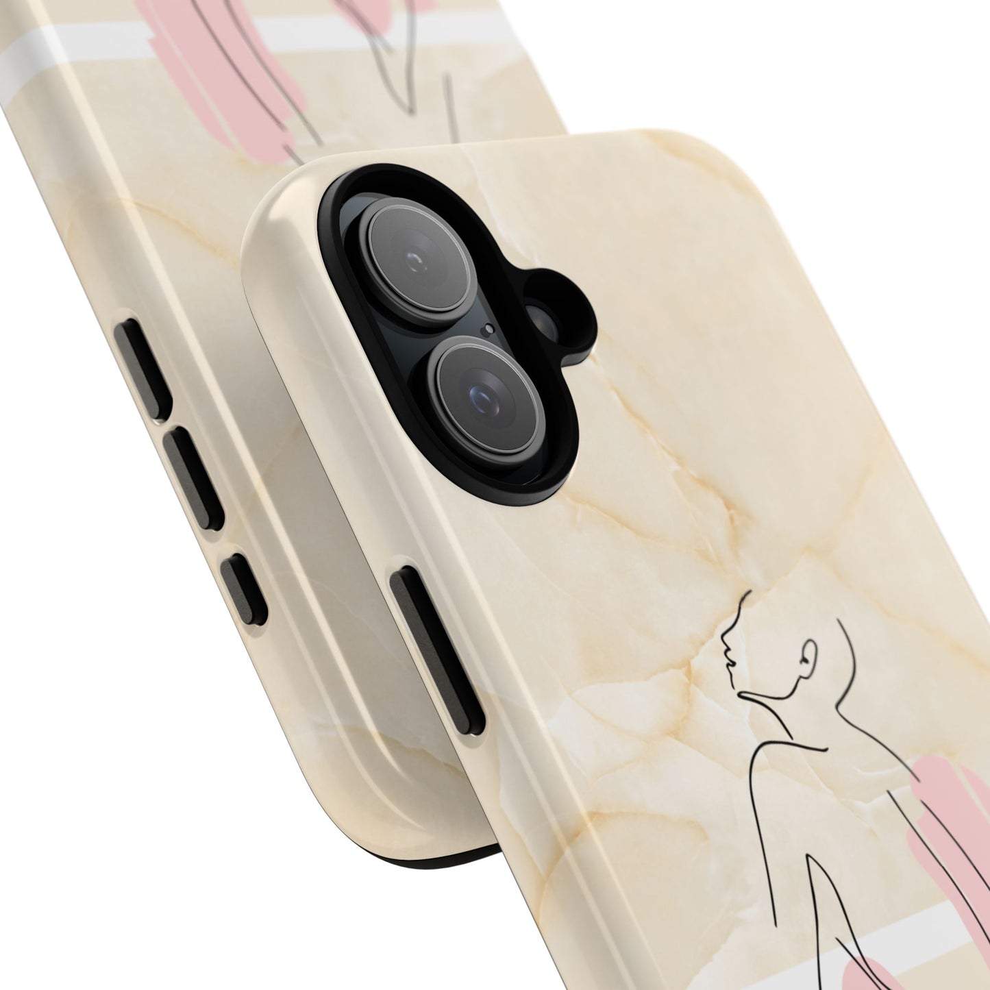 Tough Phone Case — Marble Minimalist Line Art