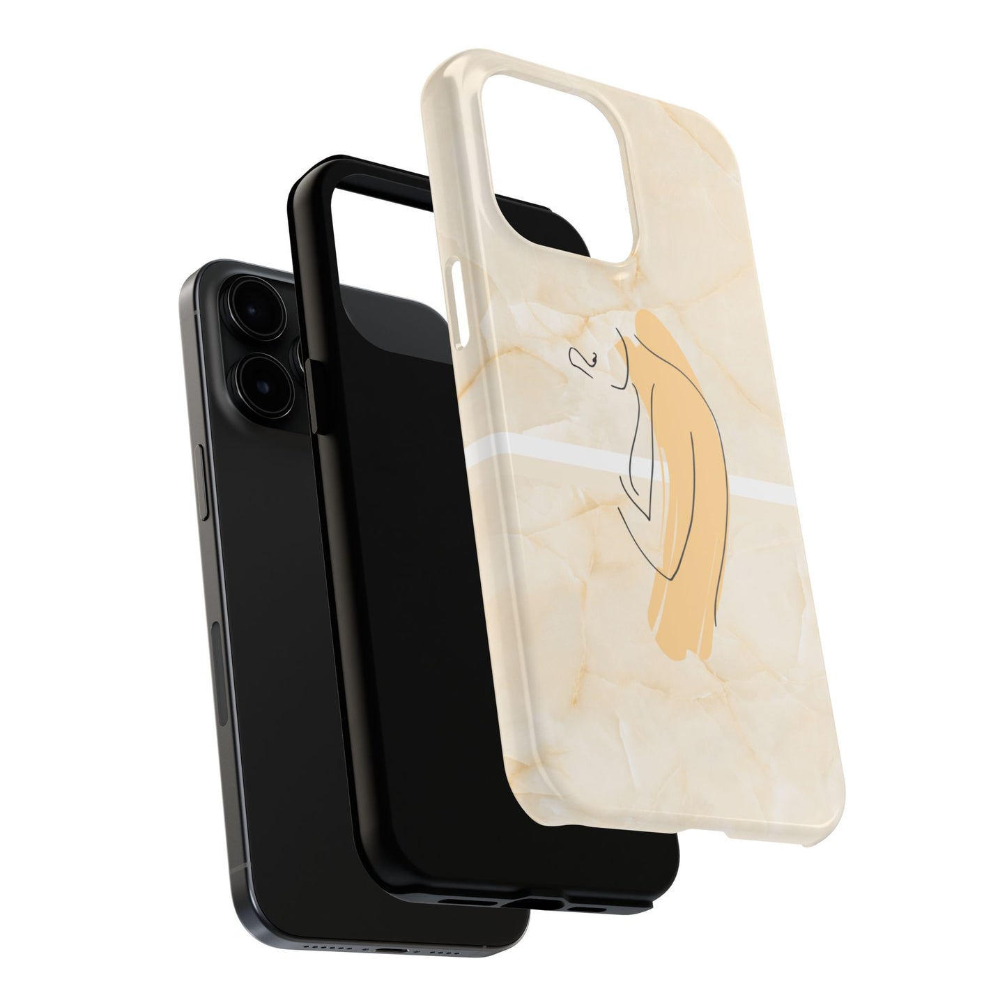 Tough Phone Case — Marble Minimalist Line Art
