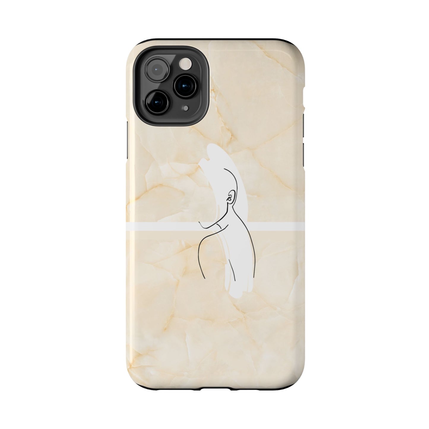 Tough Phone Case — Marble Minimalist Line Art