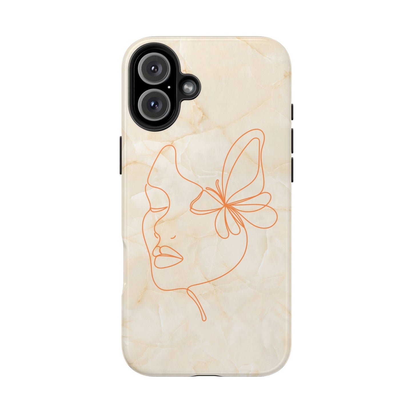 Tough Phone Case —  Marble Line Art, Minimal Elegant