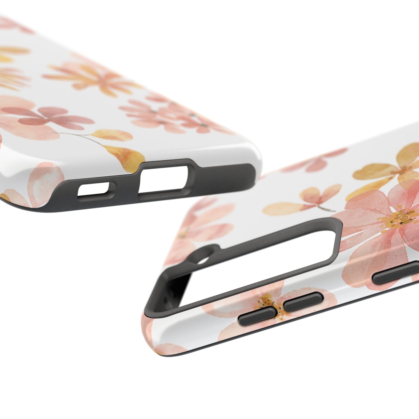 Tough Phone Case — Pink & Gold Blossom Protective Cover