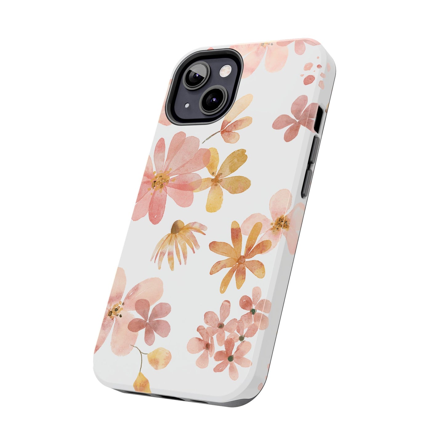 Tough Phone Case — Pink & Gold Blossom Protective Cover