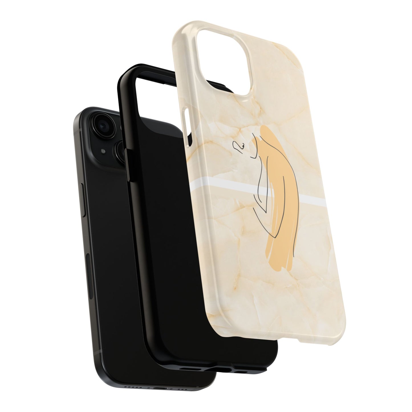 Tough Phone Case — Marble Minimalist Line Art