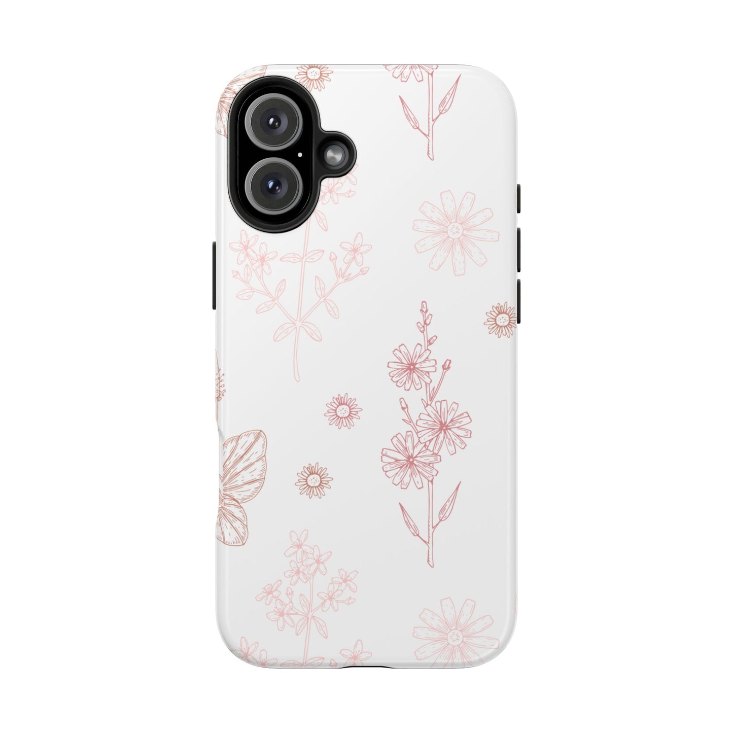 Tough Phone Case — Delicate Pink Wildflower Pattern