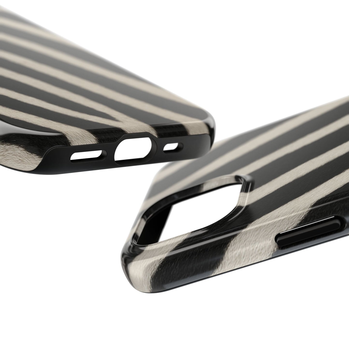 Tough Phone Case —Zebra Stripe, Black & White Animal Print