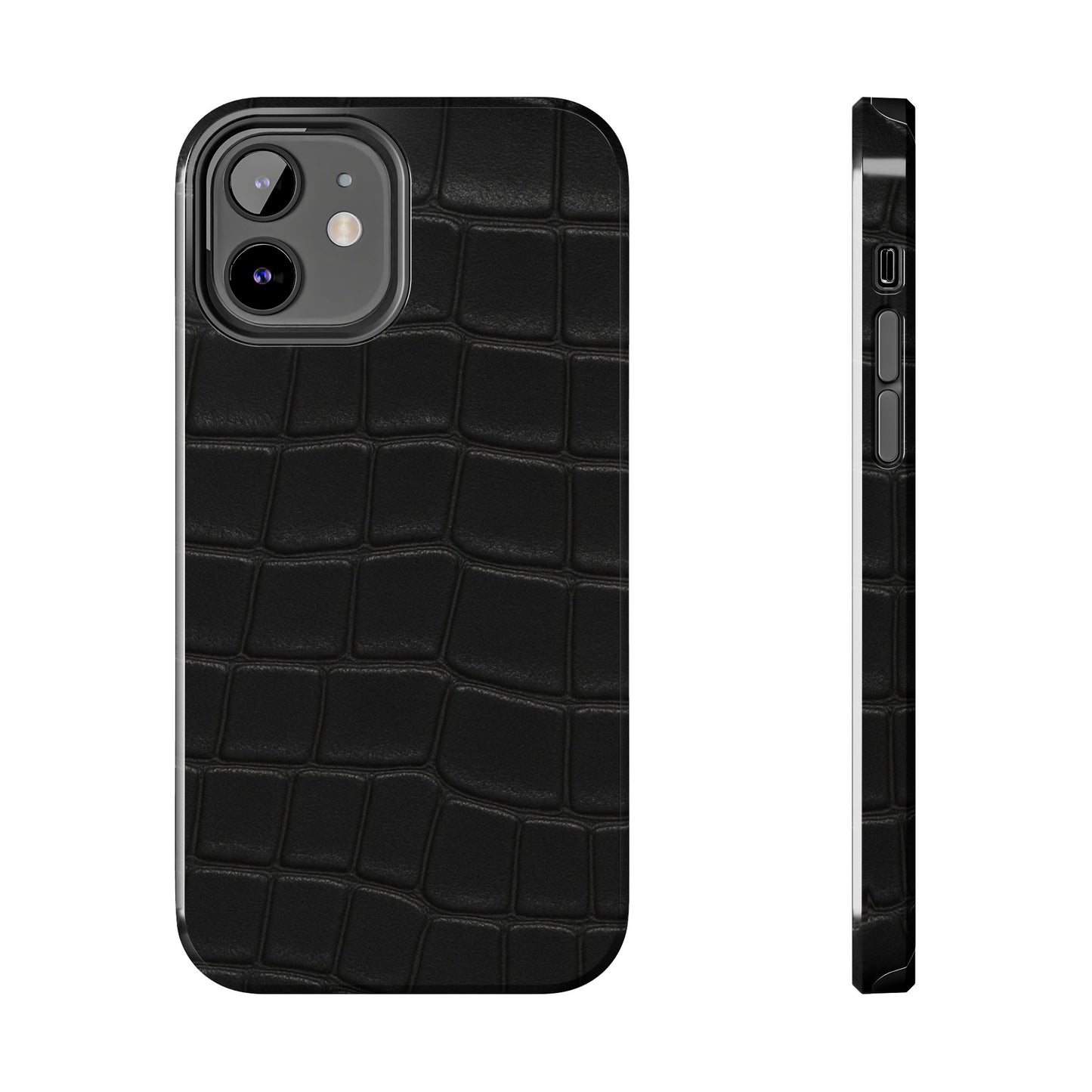 Tough Phone Case – Black Croc Texture