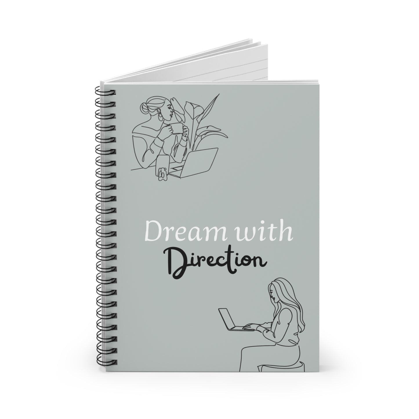 Dream with Direction Spiral Notebook - Inspiring Journal for Students, Creative Writing, Organization, Self-Improvement, Gift for Her