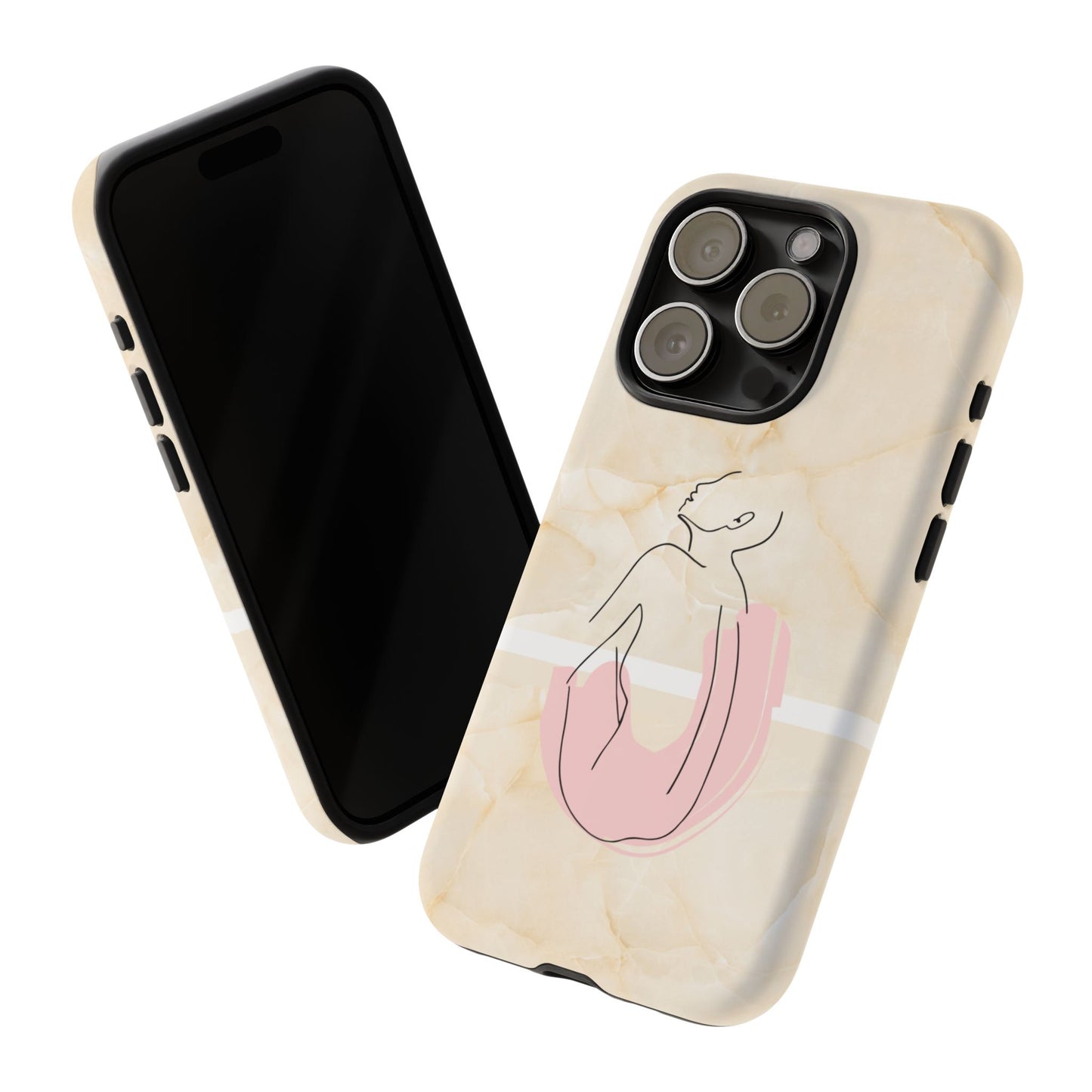 Tough Phone Case — Marble Minimalist Line Art