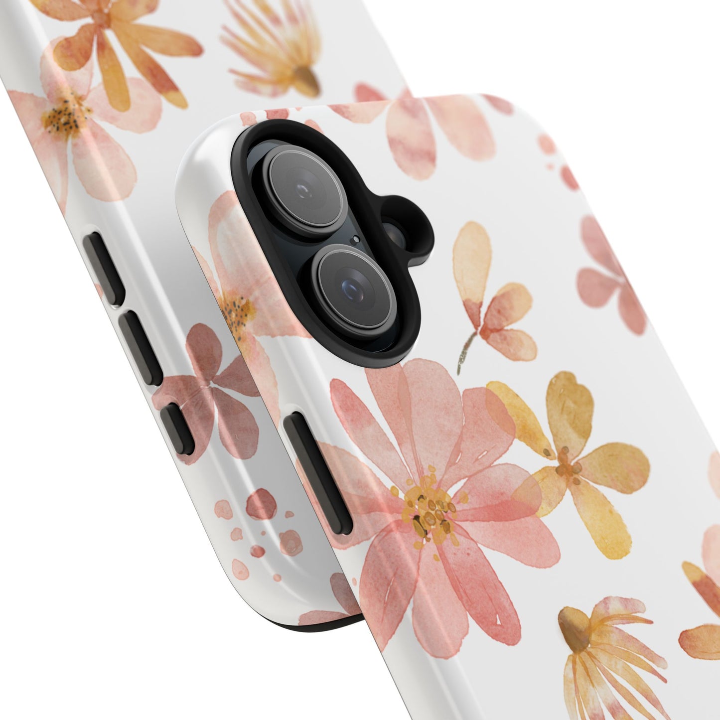 Tough Phone Case — Pink & Gold Blossom Protective Cover