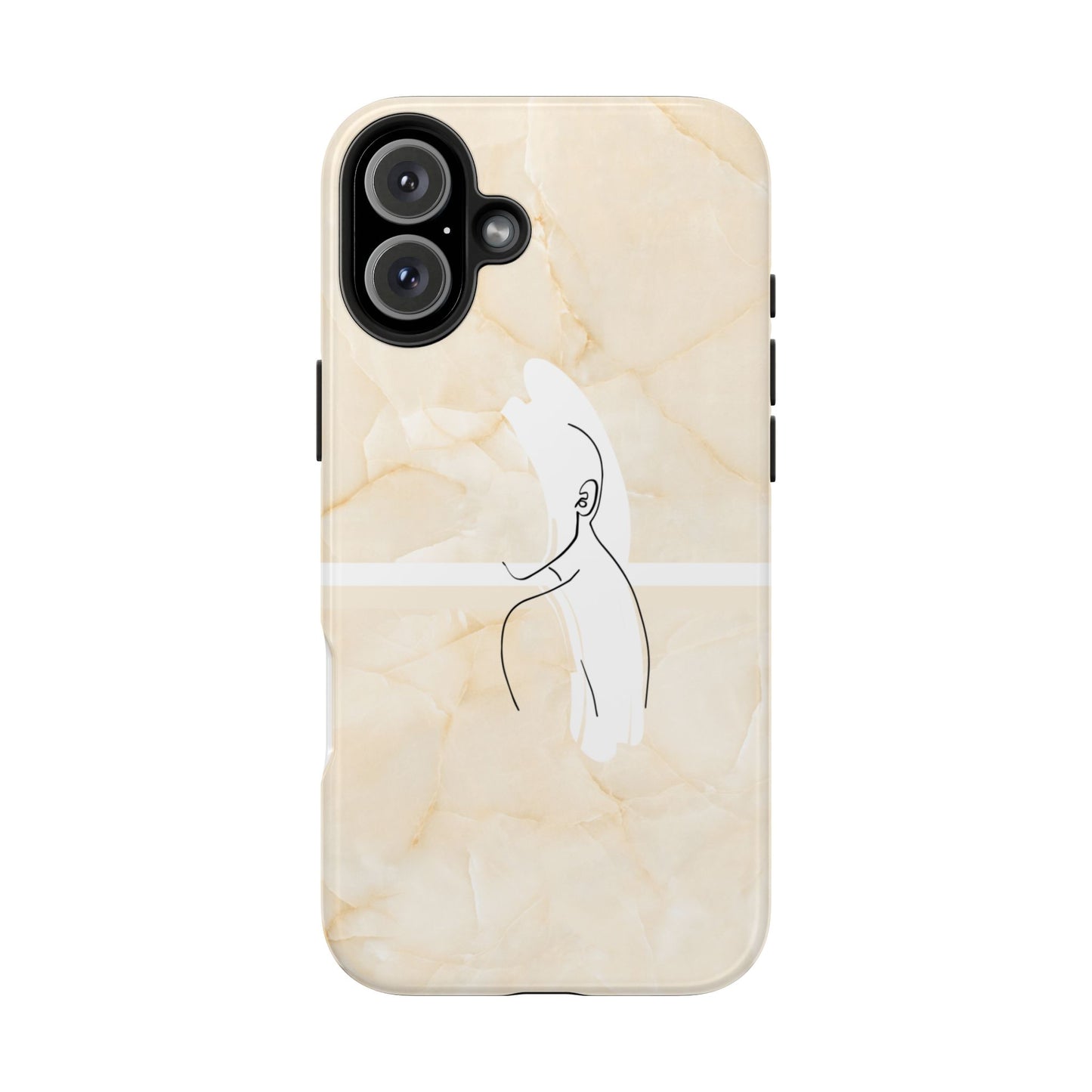 Tough Phone Case — Marble Minimalist Line Art