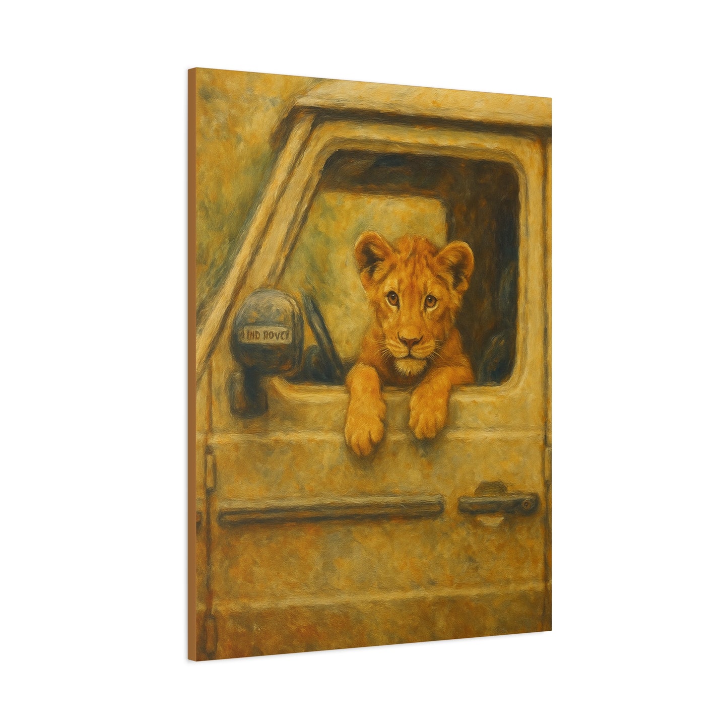 Canvas Wall Art - Lion Animal Jeep Design