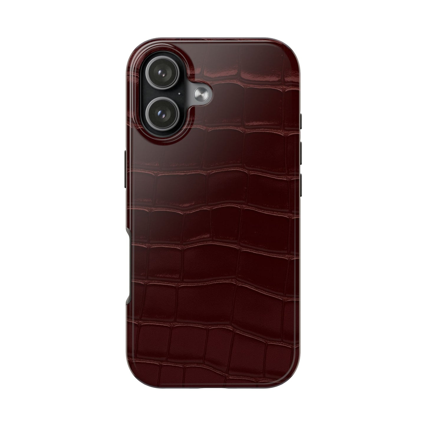 Tough Phone Case — Burgundy, Croc-Embossed