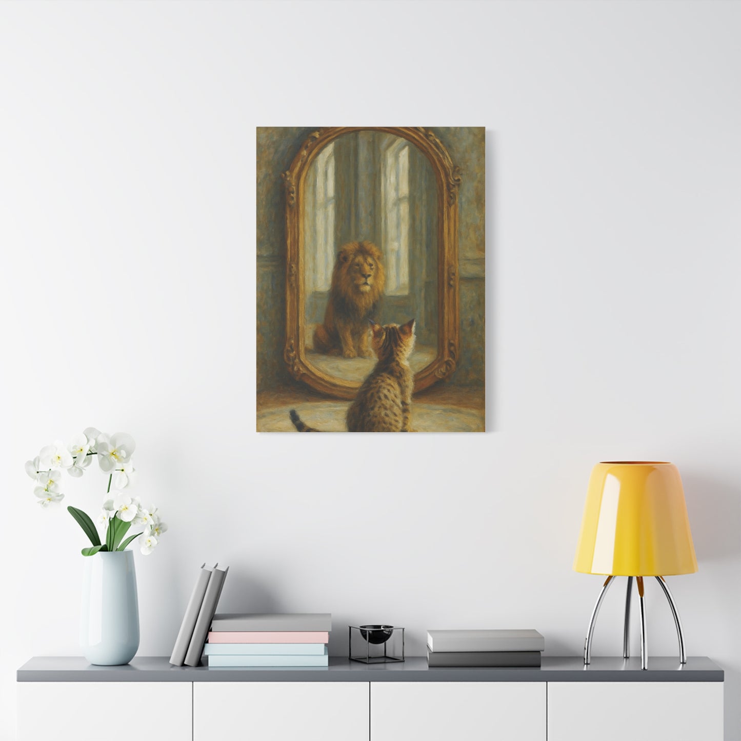 Canvas Wall Art - Cat and Lion